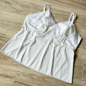 Vintage Dixie Bell White Lace Trim Camisole XL